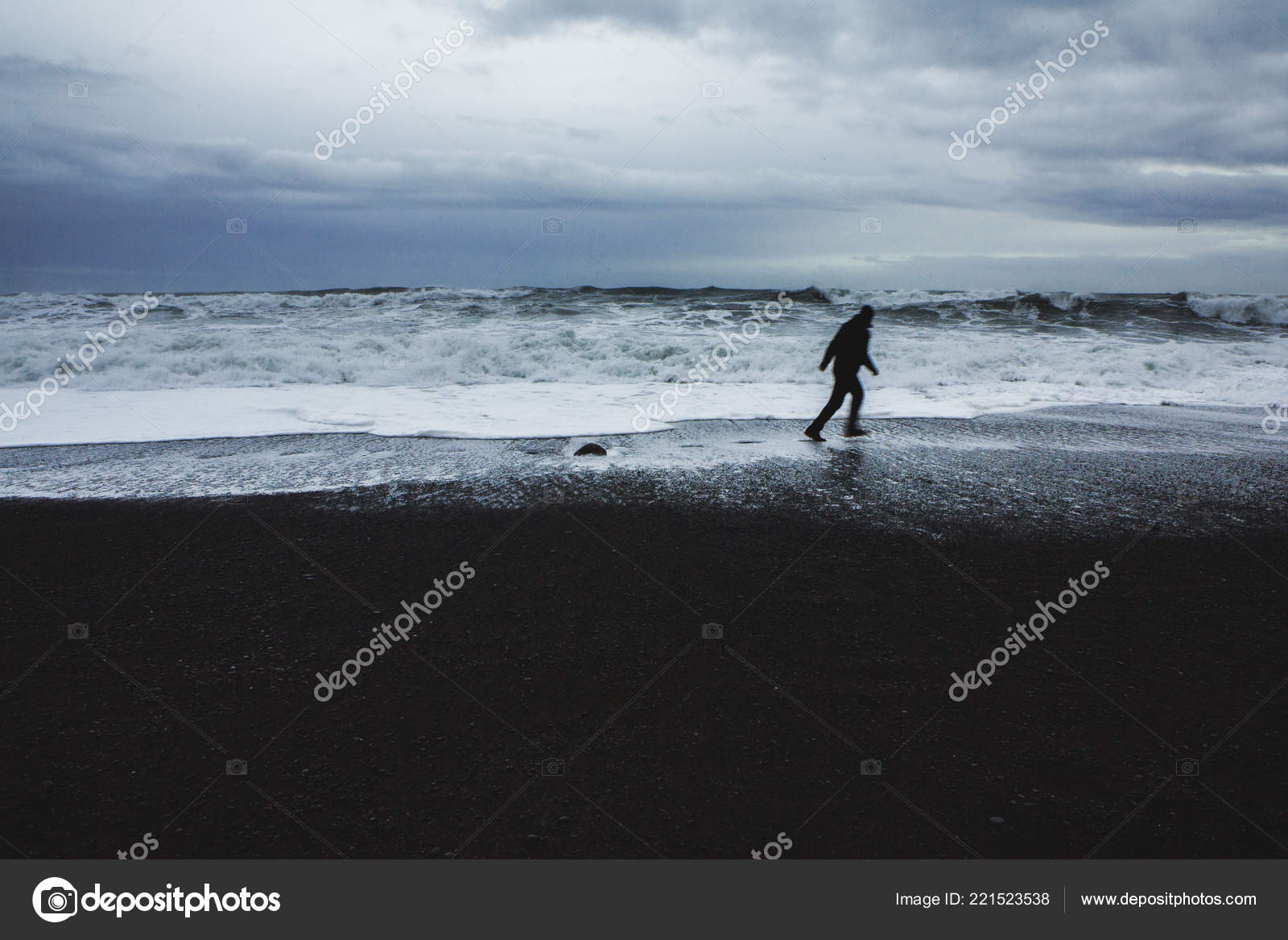 Imagen Playa Arena Negra Cerca Vik Costa Sur Islandia Blanca