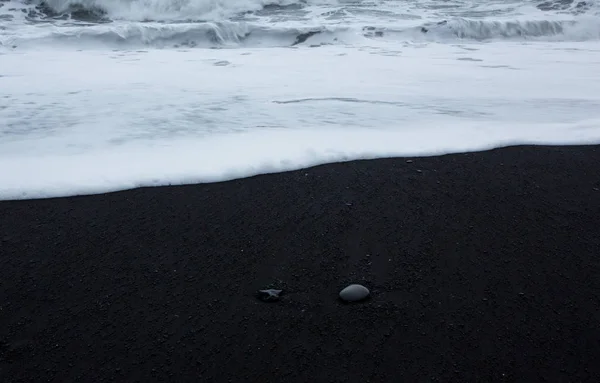 Εικόνα Μαύρη Παραλία Άμμο Κοντά Vik Στο Νότιο Ακτή Της — Φωτογραφία Αρχείου