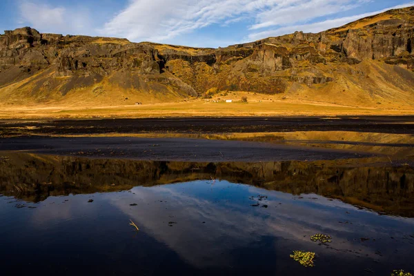 Gyönyörű Izlandi Táj Csodálatos Izlandi Táj Dombok Hegyek Drámai — Stock Fotó
