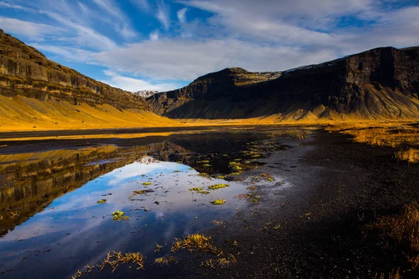 Beautiful Iceland Landscape Wonderful Icelandic Landscape Hills Mountains Dramatic Sky — Stock Photo, Image