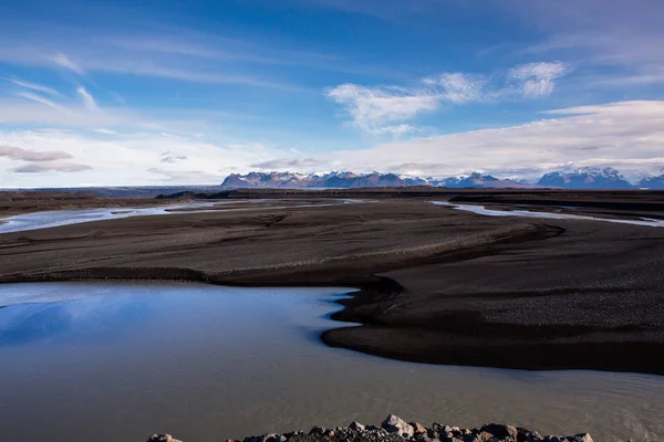 Fantastyczne Widoki Krajobrazu Islandii Malowniczy Zachód Słońca Nad Krajobrazy — Zdjęcie stockowe