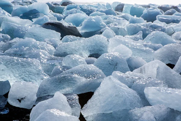 Diamond Beach Island Led Černou Pláž Poblíž Jokulsarlon Lagoon Ledovec — Stock fotografie