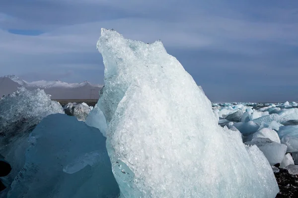 Діамантовий Берег Ісландії Лід Чорного Моря Недалеко Від Jokulsarlon Льодовика — стокове фото