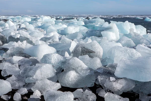 Diamond Beach Ijsland Ijs Het Zwarte Strand Buurt Van Jokulsarlon — Stockfoto