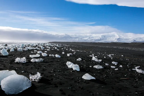 Діамантовий Берег Ісландії Лід Чорного Моря Недалеко Від Jokulsarlon Льодовика — стокове фото