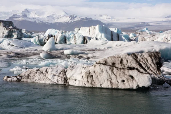 Geleiras Islândia Famosa Lagoa Glaciar Belo Quadro Paisagem Fria Baía — Fotografia de Stock