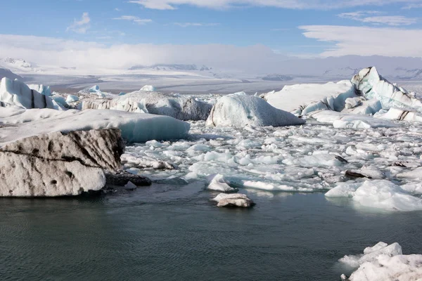 Glaciares Islandia Famosa Laguna Glaciar Hermosa Imagen Paisaje Frío Bahía — Foto de Stock