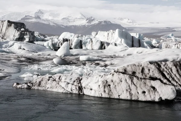 Geleiras Islândia Famosa Lagoa Glaciar Belo Quadro Paisagem Fria Baía — Fotografia de Stock