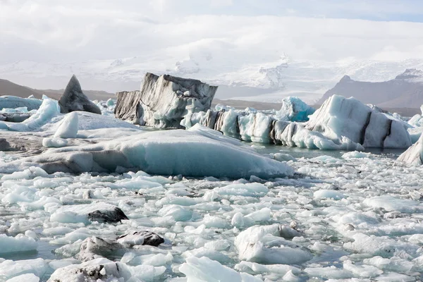 Geleiras Islândia Famosa Lagoa Glaciar Belo Quadro Paisagem Fria Baía — Fotografia de Stock