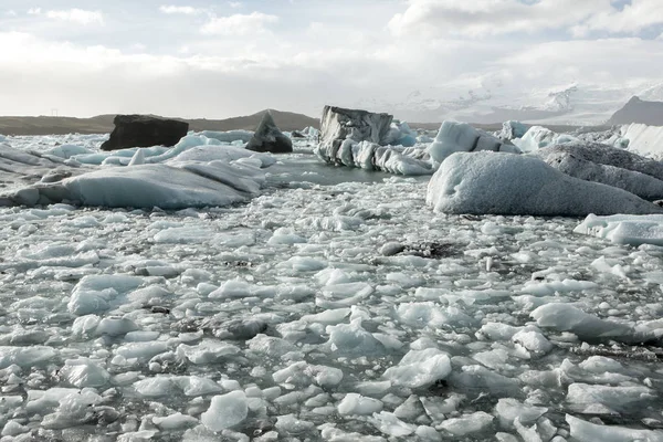 Glaciares Islandia Famosa Laguna Glaciar Hermosa Imagen Paisaje Frío Bahía — Foto de Stock