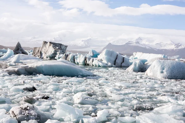 Ijslandse Gletsjers Beroemde Glacier Lagoon Prachtige Koud Landschap Foto Van — Stockfoto