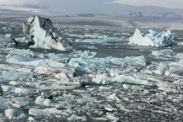 Geleiras Islândia Famosa Lagoa Glaciar Belo Quadro Paisagem Fria Baía — Fotografia de Stock