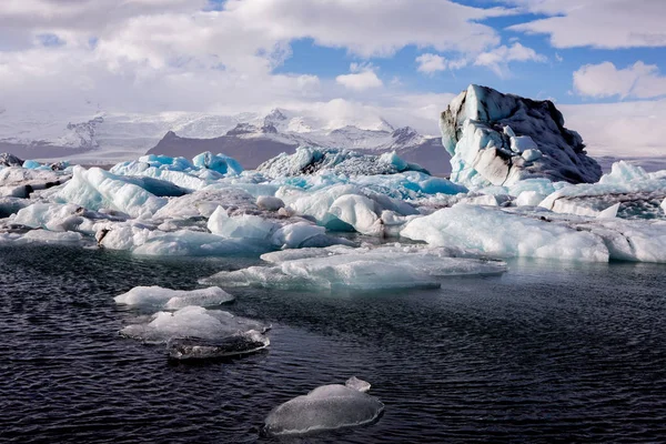 Glaciares Islandia Famosa Laguna Glaciar Hermosa Imagen Paisaje Frío Bahía —  Fotos de Stock