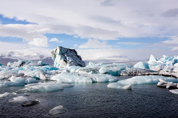 Lodowce Islandii Słynnej Laguny Lodowiec Piękny Krajobraz Zimno Obraz Glacier — Zdjęcie stockowe