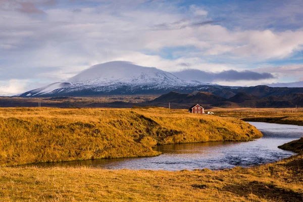 Fantastický Výhled Krajinu Islandu Malebné Západy Slunce Nad Krajinou — Stock fotografie