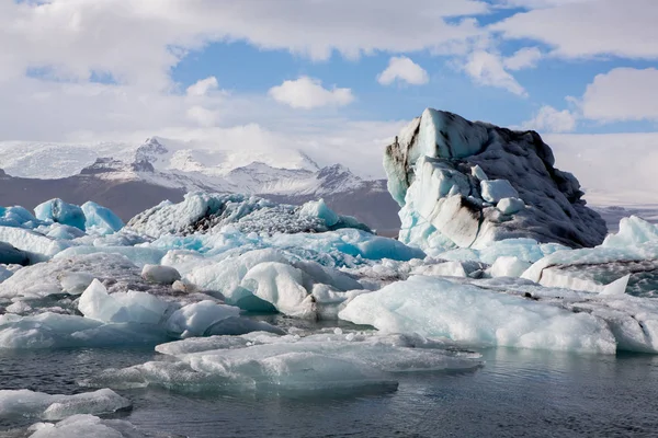 Lodowce Islandii Słynnej Laguny Lodowiec Piękny Krajobraz Zimno Obraz Glacier Obraz Stockowy