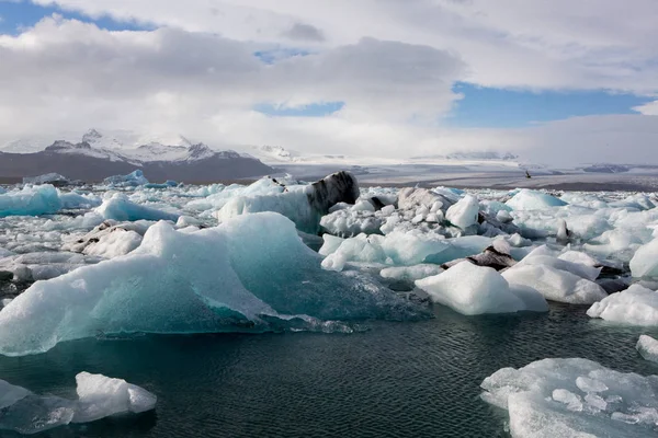 Islands Glaciärer Berömda Glacier Lagoon Vackra Kalla Landskapet Bilden Glacier Stockfoto