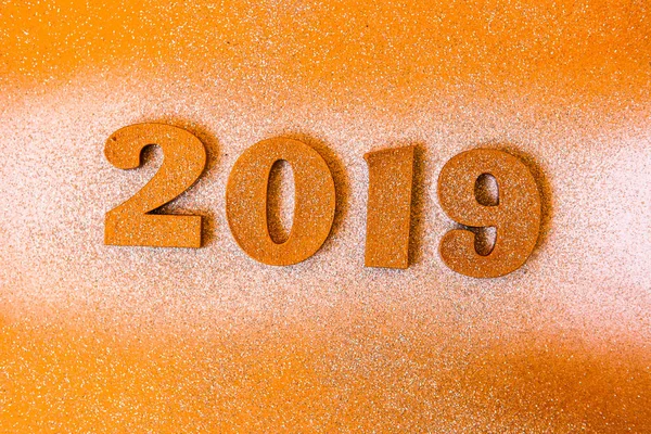 Nový Rok Koncept Šťastný Nový Rok Banner Zlata 2019 Čísly — Stock fotografie