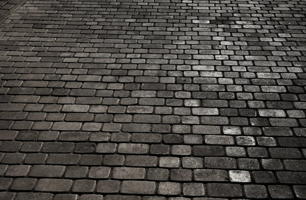 Мощеный Город Порфировыми Кубиками Текстура Булыжника Этаж Улицы Каменной Плиткой — стоковое фото