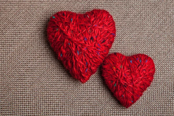Felicitări Ziua Îndrăgostiţilor Inimi Handmaded Masa Lemn Dragoste Fundal — Fotografie, imagine de stoc