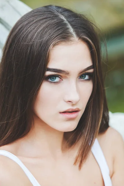 Mooie Vrouw Gezicht Portret Beauty Skin Care Concept Schoonheid Fotomodel — Stockfoto