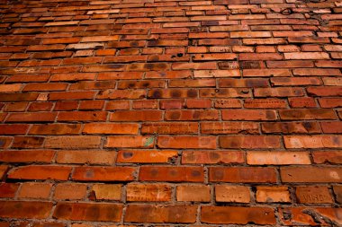 Eski kırmızı tuğla doku arka plan duvar. Grunge kırmızı duvar. Grungy geniş Brickwall. Grunge kırmızı arka plan Stonewall. 