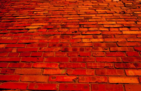 Vanha Punatiiliseinän Rakenne Tausta Grungen Punainen Seinä Grungy Wide Brickwall — kuvapankkivalokuva