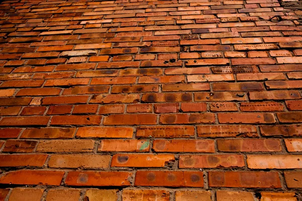 古い赤れんが造りの壁テクスチャ背景 グランジの赤い壁 汚れた広いブリックウォール グランジ レッド ストーン バック グラウンド — ストック写真