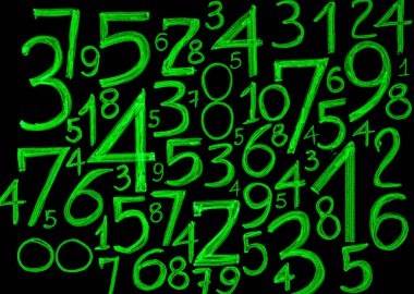 Sayıların arka planı. sıfırdan dokuz. Matematiksel denklemler ve formüller. Sayılar dokusu