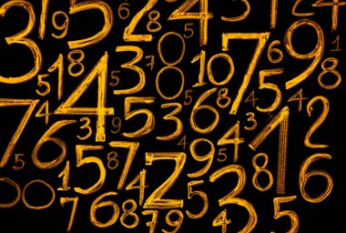 Sayıların arka planı. sıfırdan dokuz. Matematiksel denklemler ve formüller. Sayılar dokusu