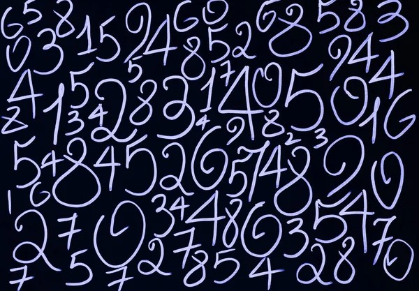 Hintergrund Der Zahlen Von Null Auf Neun Mathematische Gleichungen Und — Stockfoto