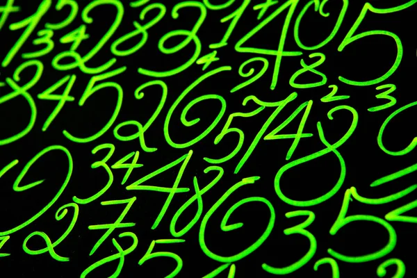 Sfondo Numeri Zero Nove Equazioni Formule Matematiche Struttura Dei Numeri — Foto Stock