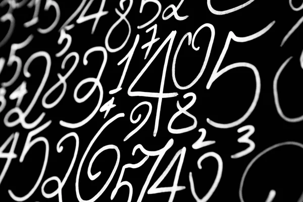 Вид Цифр Від Нуля Дев Яти Математичні Рівняння Формули Текстура — стокове фото