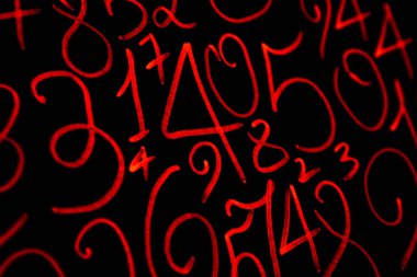Rakamların geçmişi. Sıfırdan dokuza kadar. Sayıların dokusu. Para birimi sembolleri. Numeroloji. Matematik denklemleri ve formülleri