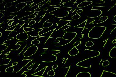 Rakamların geçmişi. Sıfırdan dokuza kadar. Sayıların dokusu. Para birimi sembolleri. Numeroloji. Matematik denklemleri ve formülleri