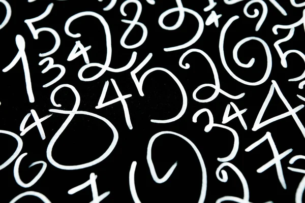 Hintergrund Der Zahlen Von Null Auf Neun Zahlentextur Währungssymbole Numerologie — Stockfoto