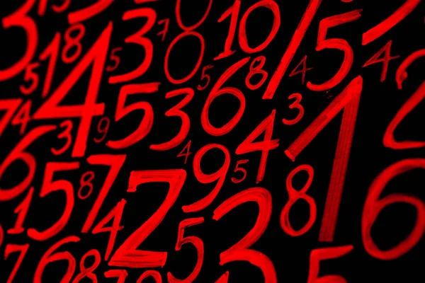 Bakgrunnen Tallene Fra Null Til Nummerstruktur Valutasymboler Numerologi Matematiske Ligninger – stockfoto