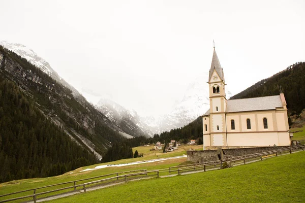 Bela Paisagem Montanhosa Nos Alpes Com Prados Verdes Frescos Flor — Fotografia de Stock