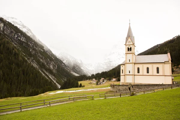 Bela Paisagem Montanhosa Nos Alpes Com Prados Verdes Frescos Flor — Fotografia de Stock