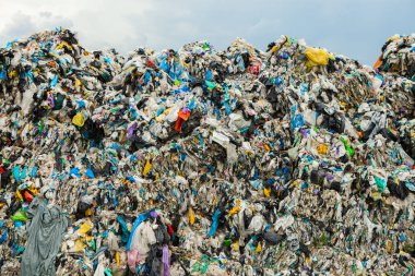 Chisinau, Moldova - 24 Mayıs 2019: Chisinau, Moldova'da çöp geri dönüşüm merkezi. Ayrı çöp toplama. Kirlilik kavramı. Çöp.