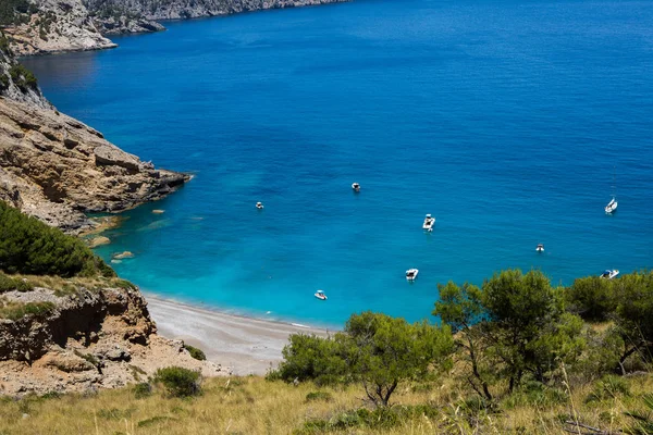 スペインのマヨルカ バレアレス諸島のアルクディア湾のコル バイクス ビーチ トロピカルパラダイスビーチ 夏休み旅行の背景コンセプト — ストック写真