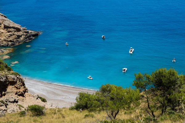 スペインのマヨルカ バレアレス諸島のアルクディア湾のコル バイクス ビーチ トロピカルパラダイスビーチ 夏休み旅行の背景コンセプト — ストック写真