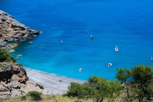 スペインのマヨルカ バレアレス諸島のアルクディア湾のコル バイクス ビーチ トロピカルパラダイスビーチ 夏休み旅行の背景コンセプト — ストック写真