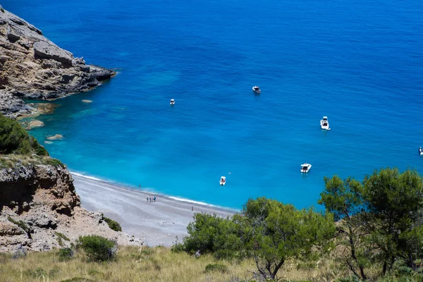 スペインのマヨルカ バレアレス諸島のアルクディア湾のコル バイクス ビーチ トロピカルパラダイスビーチ 夏休み旅行の背景コンセプト — ストック写真