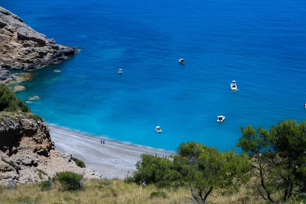 Пляж Coll Bae Бухте Алькудия Балеарских Островах Испании Летние Каникулы — стоковое фото