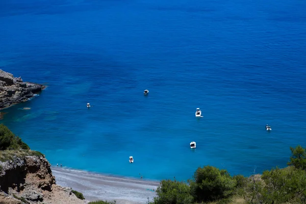 スペインのマヨルカ バレアレス諸島のアルクディア湾のコル バイクス ビーチ トロピカルパラダイスビーチ 夏休み旅行の背景コンセプト — ストック写真