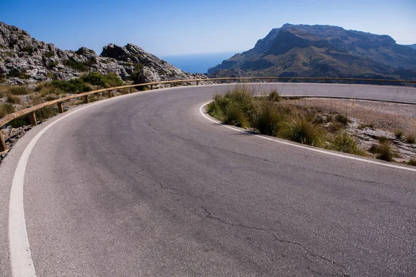 Ruta Panorámica Montaña Pueblo Calobra Isla Mallorca España Camino Las —  Fotos de Stock