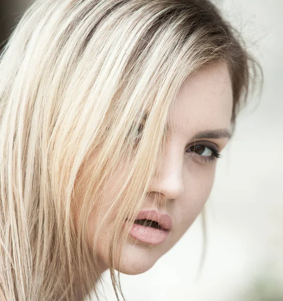 Schöne Frau Gesicht Porträt Schönheit Hautpflege Konzept Mode Schönheit Modell — Stockfoto