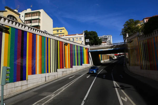 Lisboa Portugal Octubre 2019 Calle Lisboa Con Bares Una Calle — Foto de Stock