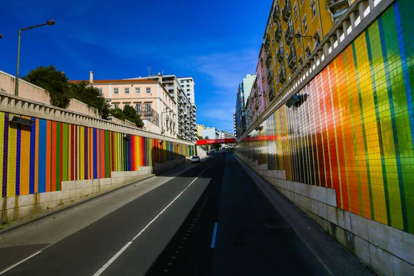 Lisboa Portugal Octubre 2019 Calle Lisboa Con Bares Una Calle — Foto de Stock